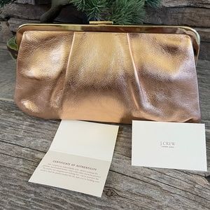 NWT J. Crew Rose Gold Clutch